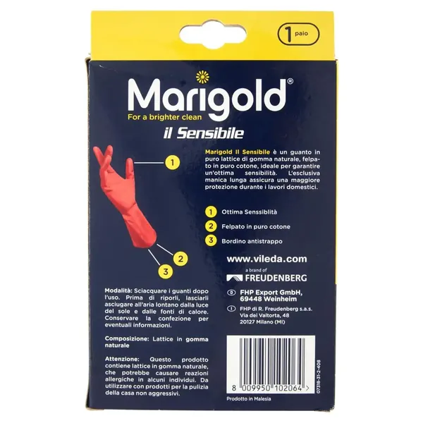 Marigold Manusi de Menaj Sensibil Marimea 8/9 Set/1 Bax 12 buc.